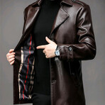 AFLJ-013 // Faux Leather Jackets // Dark Brown (2XL)