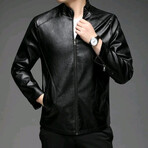 AFLJ-007 // Faux Leather Jackets // Black (XL)