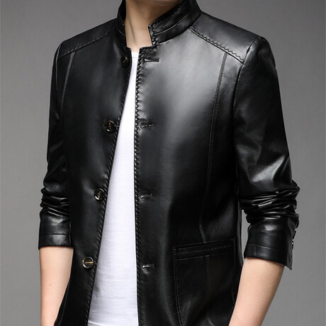 AFLJ-019 // Faux Leather Jackets // Black (M)