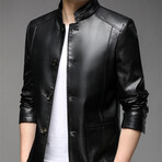 AFLJ-019 // Faux Leather Jackets // Black (XL)