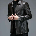 AFLJ-011 // Faux Leather Jackets // Black (3XL)