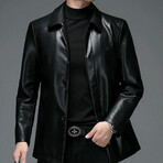 AFLJ-012 // Faux Leather Jackets // Black (XL)