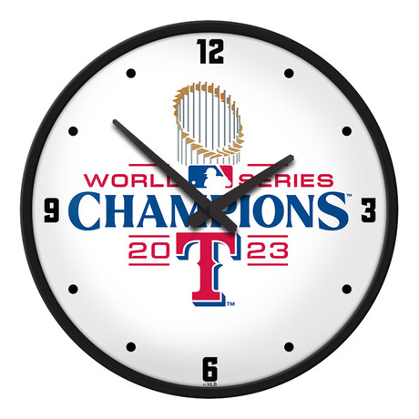 Texas Rangers World Series Champs // Modern Disc Wall Clock (Blue)