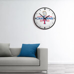 Texas Rangers World Series Champs // Modern Disc Wall Clock (Blue)