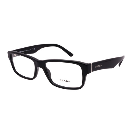 Prada // Mens PR 16MV 1AB-101 Optical Glasses // Gloss Black + Clear Demo Lens