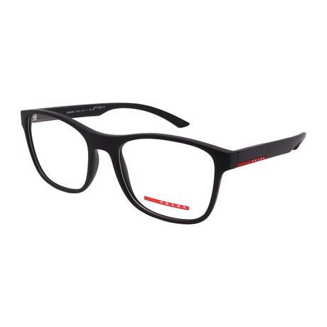 Men's Prada PS08GV DG01O1 Square Optical Glasses // Rubber Black + Clear Demo Lenses