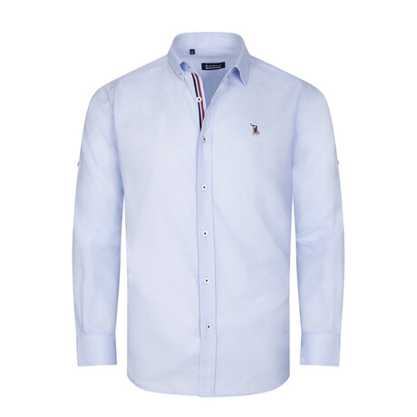 Solid Placket Detail Style 2 Button Up // Light Blue (S)