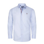 Placket Detail Button-Up // Light Blue Melange (S)