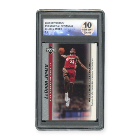 Lebron James // 2003 Upper Deck Phenomenal Beginning (Dunk) // Rookie Card // DGA 10 Gem Mint