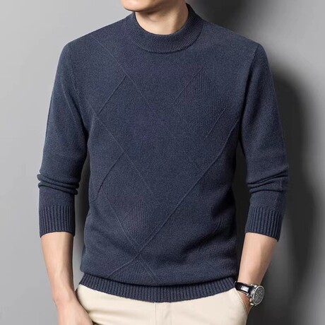 AMWS-64 // 100% Merino Wool Sweater // Blue (XS)