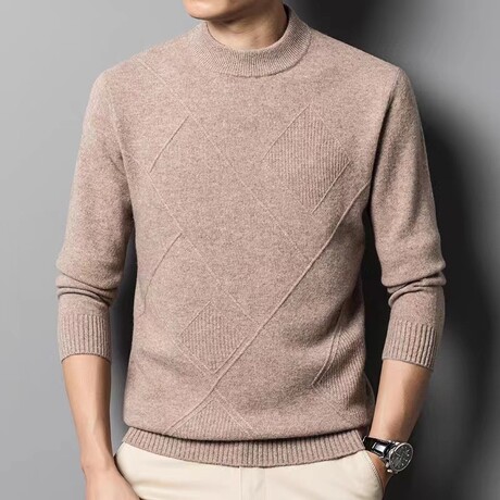 AMWS-62 // 100% Merino Wool Sweater // Light Brown (XS)