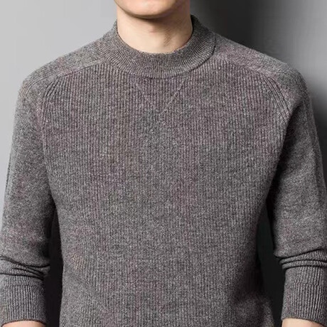 AMWS-37 // 100% Merino Wool Sweater // Dark Gray (XS)