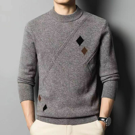 AMWS-56 // 100% Merino Wool Sweater // Gray (XS)