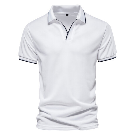 SN-PL105-WHITE // Short Sleeve Polo Shirt // White (XS) - Newvay Long ...