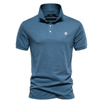 PL216-DENIM-BLUE // Short Sleeve Polo Shirt // Denim Blue (L)