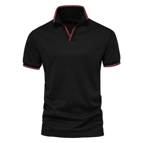 SN-PL105-BLACK // Short Sleeve Polo Shirt // Black (XS) - Newvay Long ...