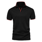 SN-PL105-BLACK // Short Sleeve Polo Shirt // Black (XL)