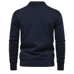 Long Sleeve Polo Shirt // Navy Blue (S)