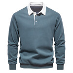Long Sleeve Polo Sweatshirt // Green (M)