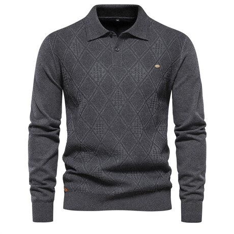 Long Sleeve Polo Shirt // Gray (XS)