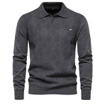 Long Sleeve Polo Shirt // Gray (M)