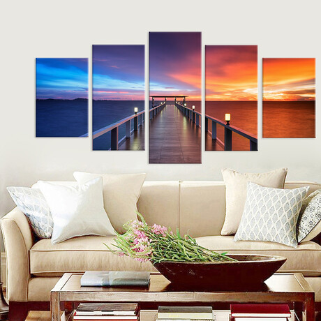 Framed Canvas Print Pentaptych Pictures // Walkway to Paradise