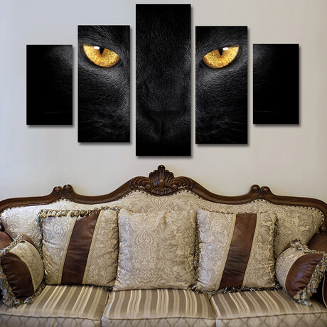 Framed Canvas Print Pentaptych Pictures // Black Panther