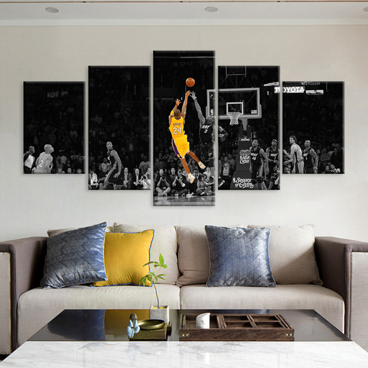 Framed Canvas Print Pentaptych Pictures // Kobe! - Pentaptych Prints On ...