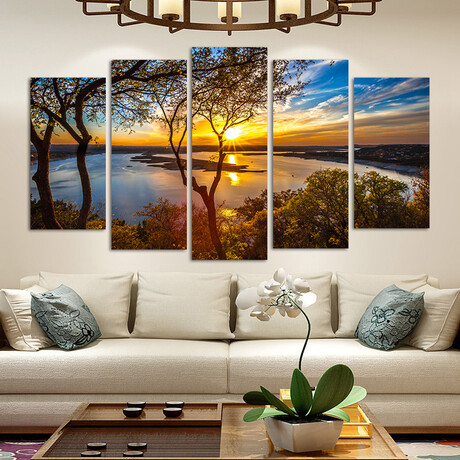 Framed Canvas Print Pentaptych Pictures // Gorgeous Summer Sunset