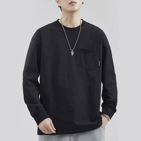 Sweatshirt with Front Pocket // Style 1 // Black (XS)