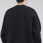 Textured Sweatshirt // Black (XL)