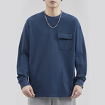 Sweatshirt with Front Pocket // Style 2 // Blue (XS)