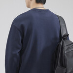 Sweatshirt with Side Details // Navy (2XL)