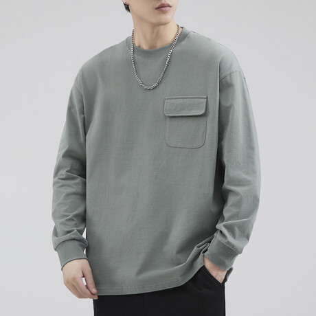 Sweatshirt with Front Pocket // Style 2 // Gray (XS)