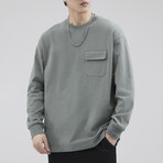 Sweatshirt with Front Pocket // Style 2 // Gray (L)