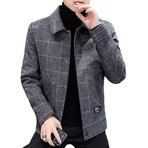 Imitated Mink Wool Jacket Nailhead Pattern // Gray (M)