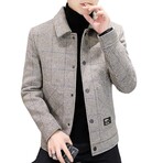 Imitated Mink Wool Jacket Nailhead Pattern // Khaki (S)