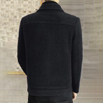 Imitated Woolen Lapel Jacket // Black (L)