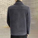 Imitated Woolen Lapel Jacket // Gray (XL)