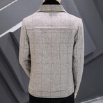 Imitated Mink Wool Jacket Nailhead Pattern // Khaki (2XL)