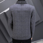 Imitated Mink Wool Jacket Nailhead Pattern // Gray (L)