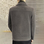 Imitated Woolen Lapel Jacket // Khaki (2XL)