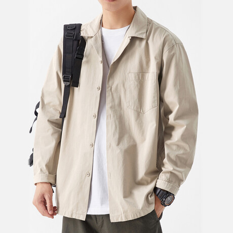 Button Up Shirt Jacket // Khaki // Style 3 (XS)