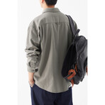 Button Up Shirt Jacket // Light Gray // Style 2 (L)