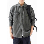 Button Up Shirt Jacket // Gray // Style 2 (XL)