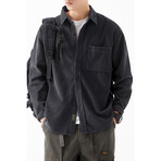 Button Up Shirt Jacket // Black // Style 1 (XS)