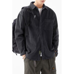 Button Up Shirt Jacket // Black // Style 1 (XL)