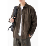 Button Up Shirt Jacket // Brown // Style 1 (M)