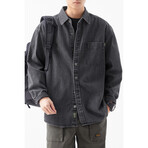 Button Up Shirt Jacket // Black // Style 5 (L)