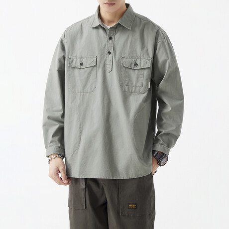 Shirt Jacket // Gray Blue (XS)